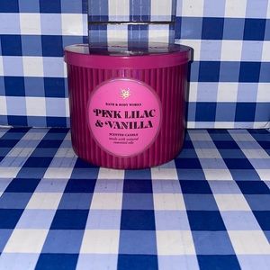 Pink Lilac & Vanilla bath & body works 3- wick candle